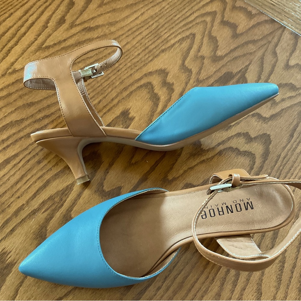 Monroe & Main Color Block Ankle Strap Heel/Pumps, Women’s Sz 6.5M